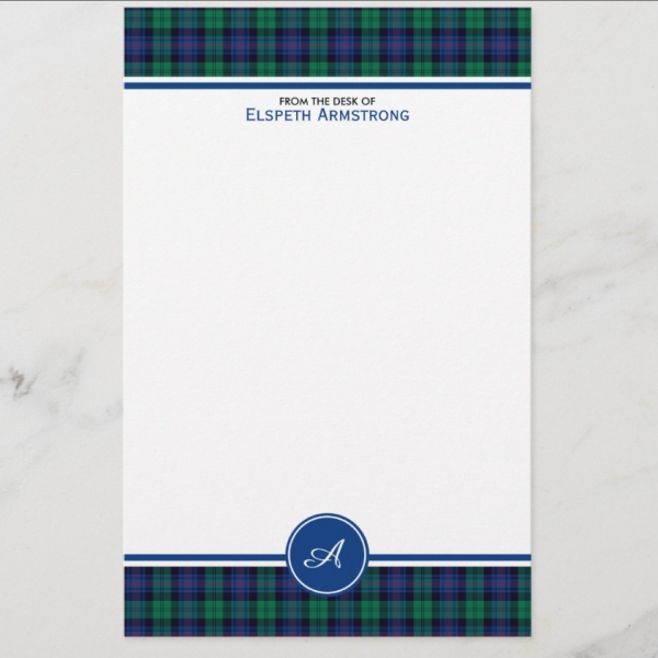 Clan Armstrong Tartan Stationery