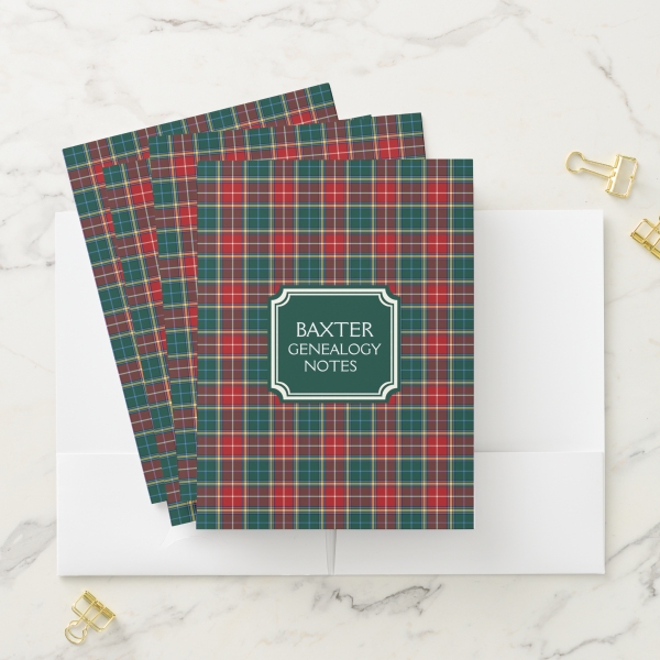 Baxter tartan file folders