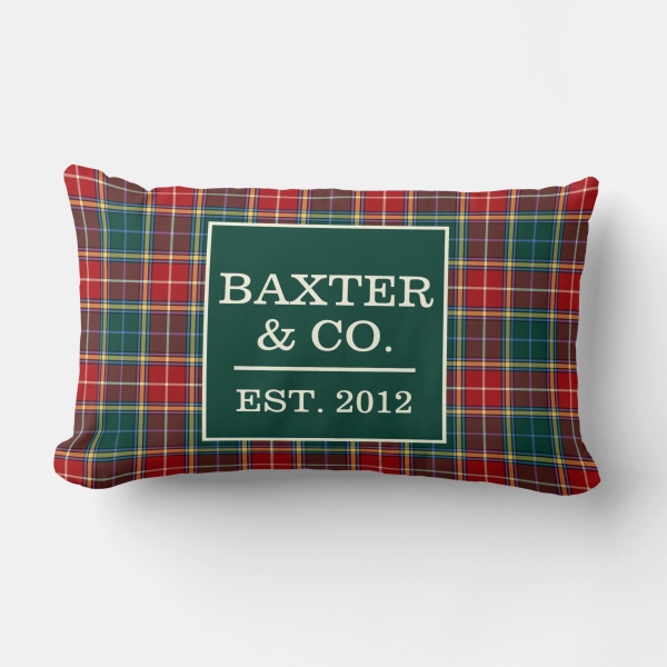 Baxter tartan lumbar cushion