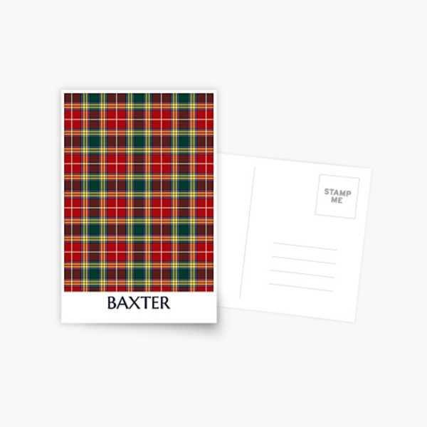 Clan Baxter Tartan Postcard