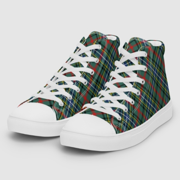 Bisset tartan men's white hightop shoes