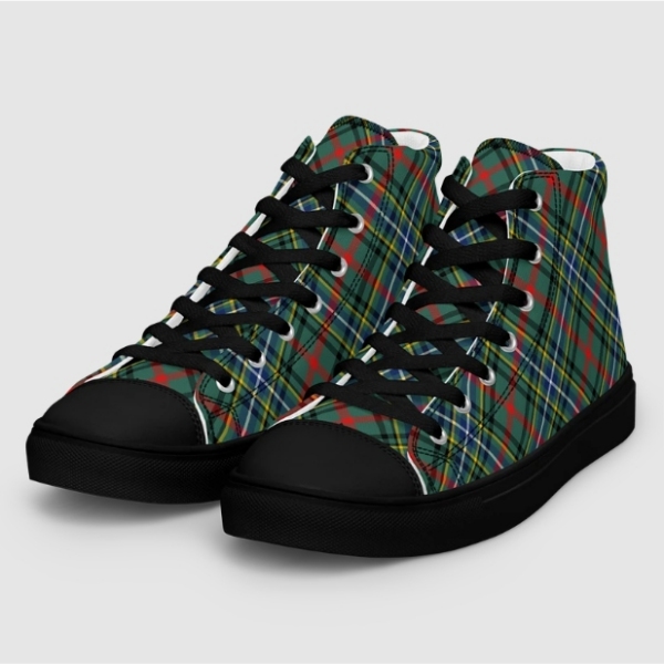 Bisset tartan men's black hightop shoes