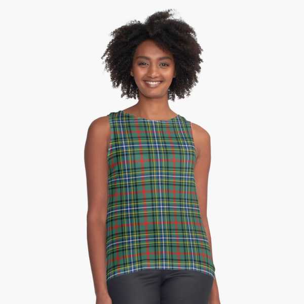 Bisset tartan sleeveless top