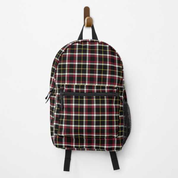 Black tartan backpack