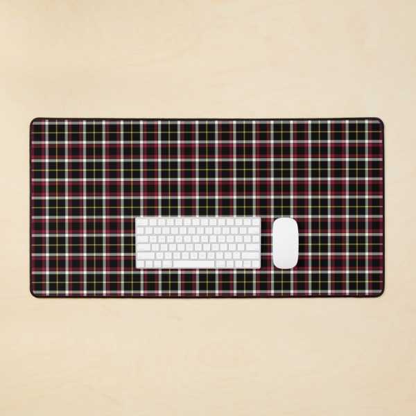 Black tartan desk mat