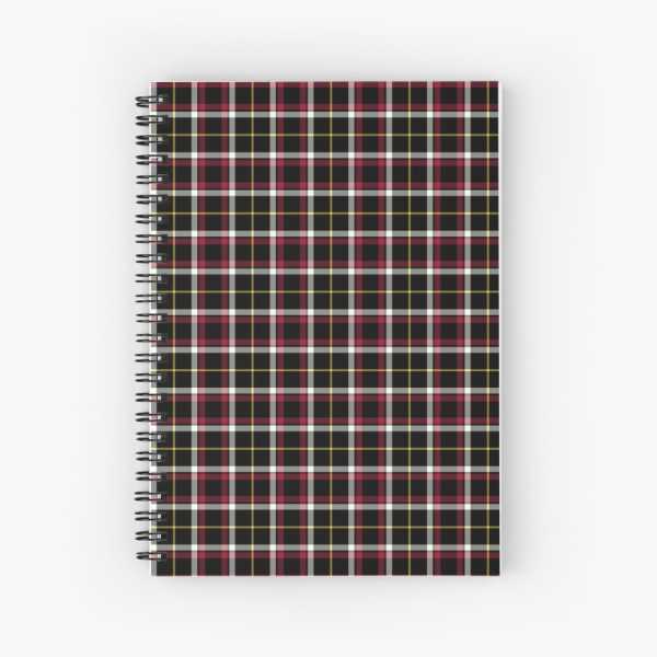 Black tartan spiral notebook