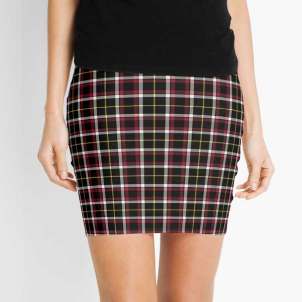 Black tartan mini skirt