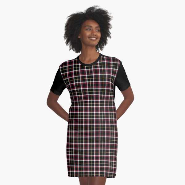 Black tartan tee shirt dress