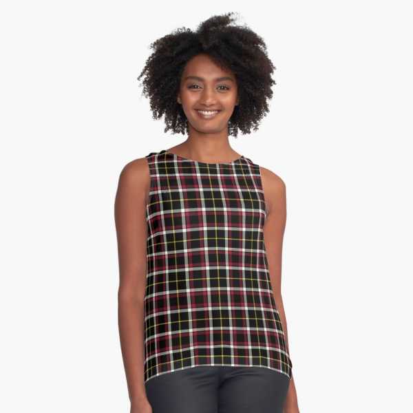 Black tartan sleeveless top