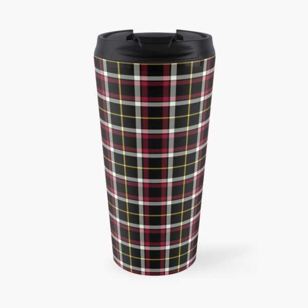 Black tartan travel mug