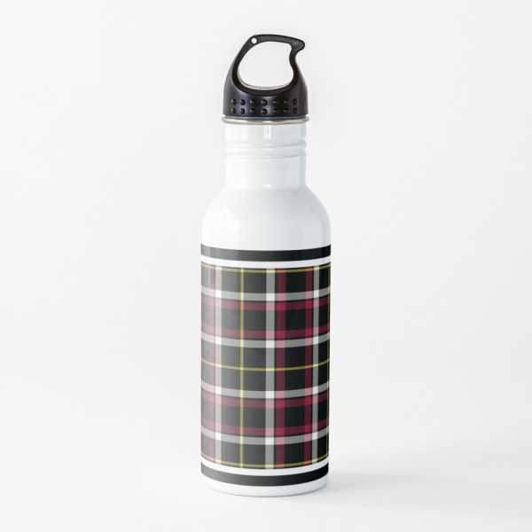 Black tartan water bottle