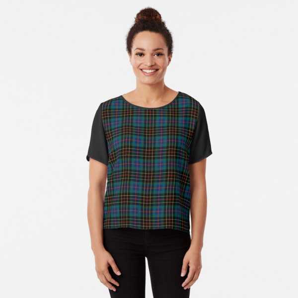 Brodie Hunting tartan chiffon top