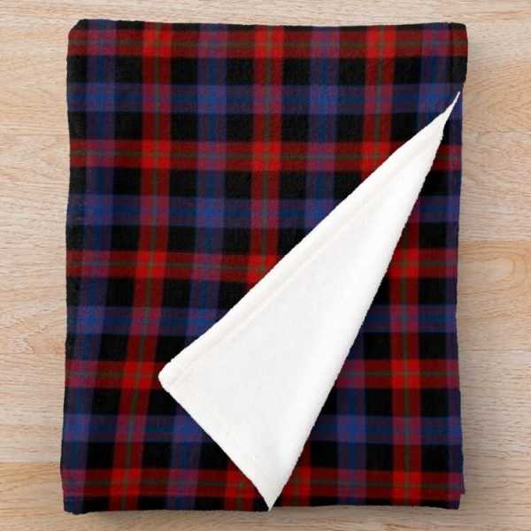 Brown tartan fleece throw blanket