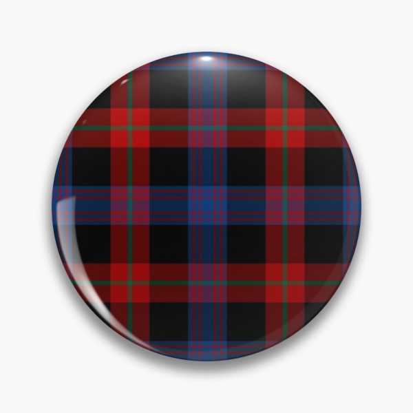 Brown tartan pinback button