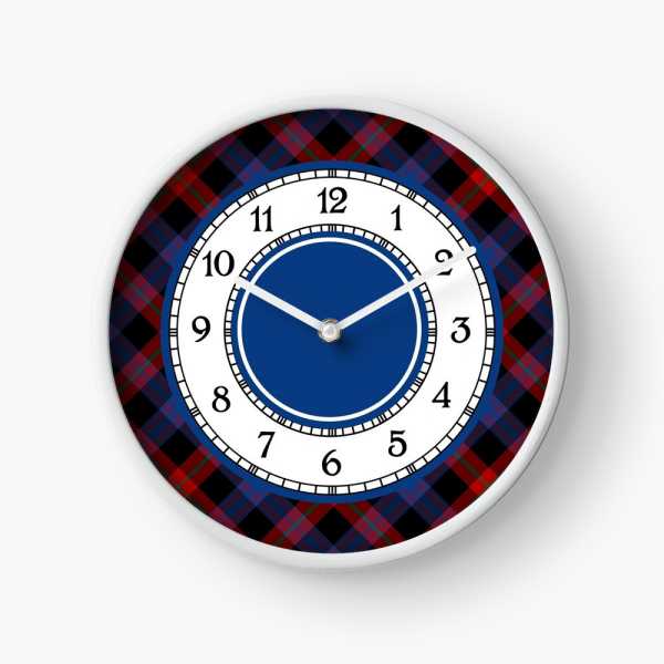 Brown tartan wall clock