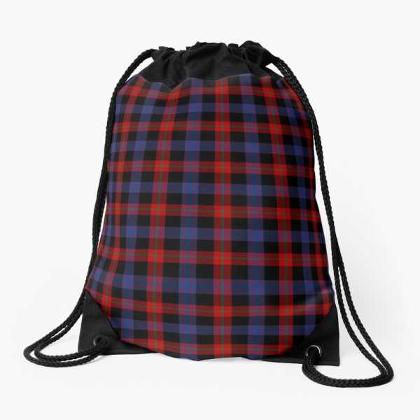 Brown tartan drawstring bag