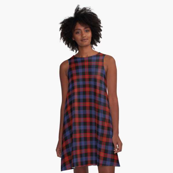 Brown tartan a-line dress