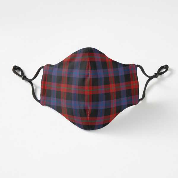 Brown tartan fitted face mask