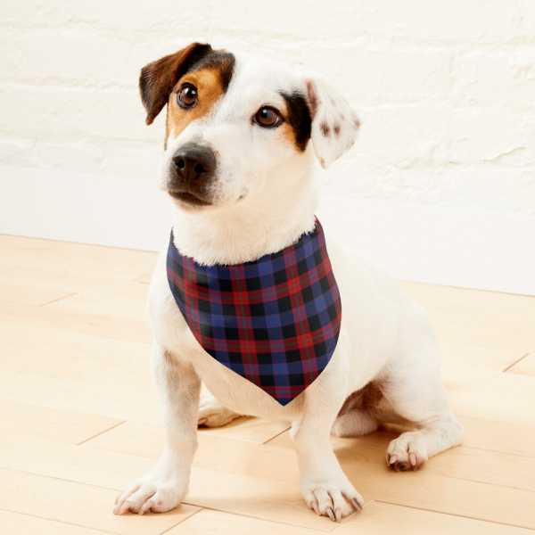 Brown tartan pet bandana