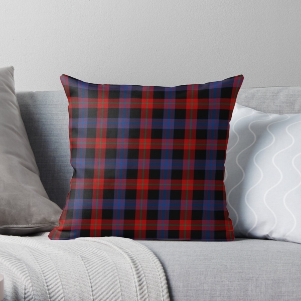 Brown tartan throw pillow