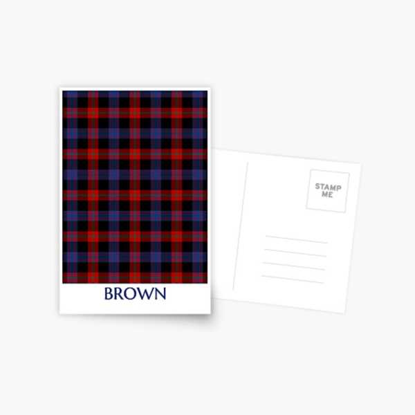 Brown tartan postcard