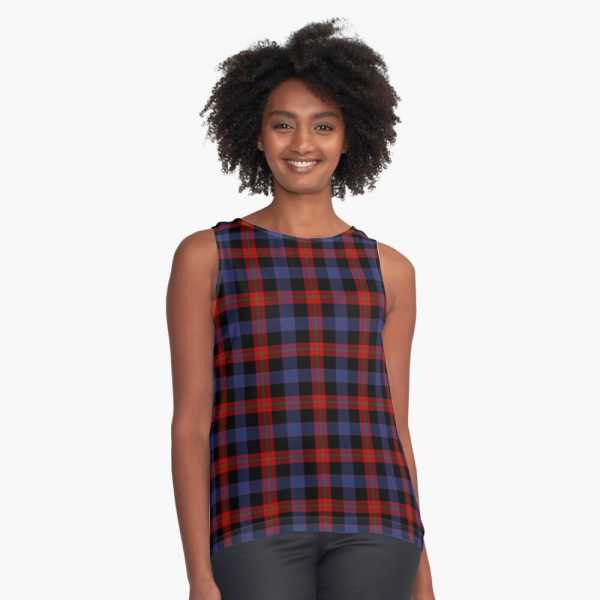 Brown tartan sleeveless top