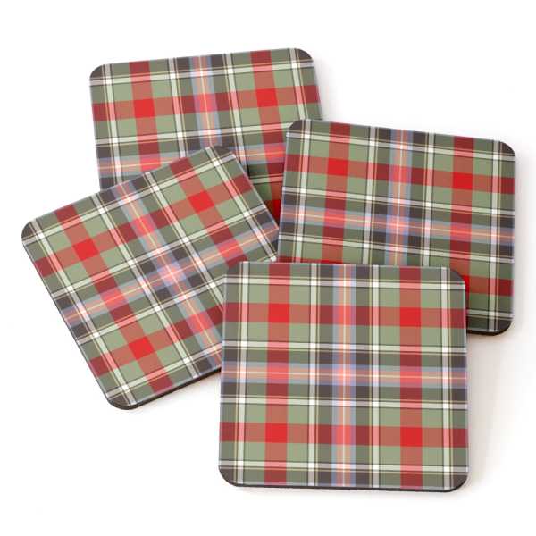 Bruce of Kinnaird tartan beverage coasters