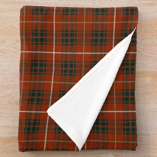 Bruce Weathered tartan fleece throw blanket