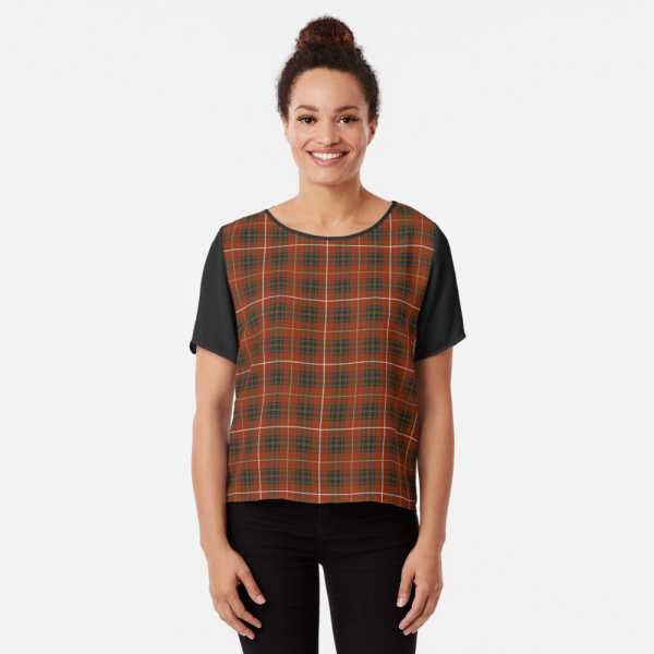 Bruce Weathered tartan chiffon top