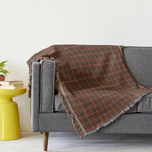 Bruce Weathered tartan throw blanket