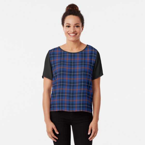 Bryson tartan chiffon top