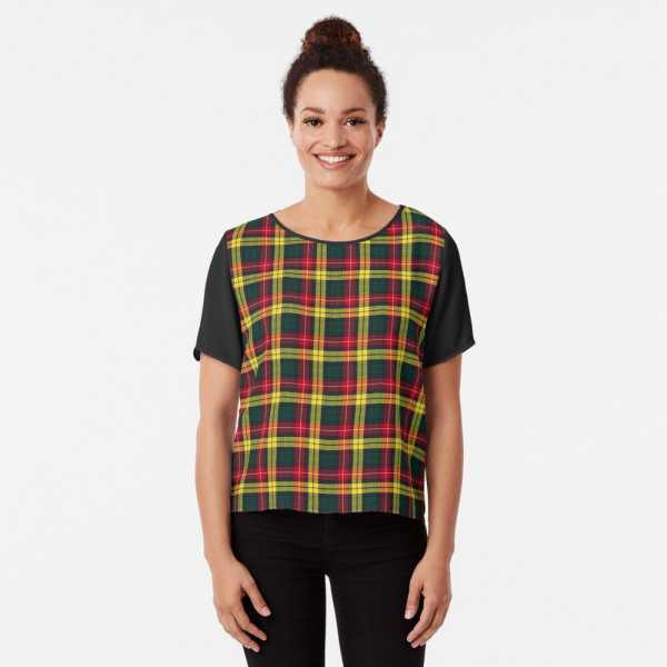 Buchanan tartan chiffon top