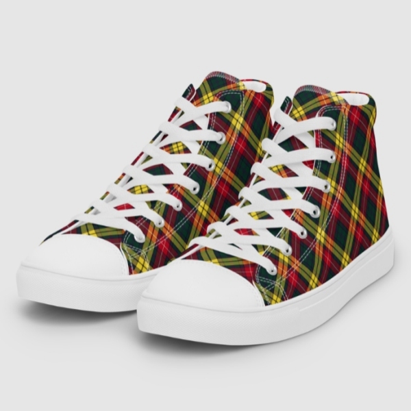 Buchanan tartan men's white hightop shoes