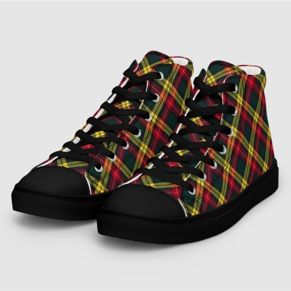 Buchanan tartan men's black hightop shoes