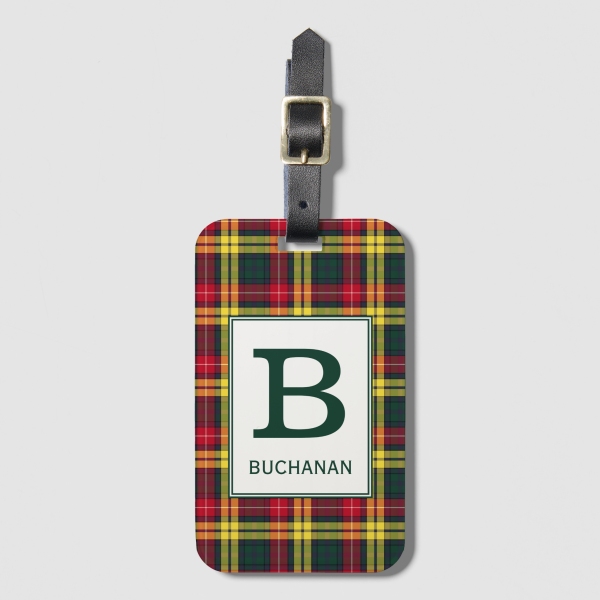 Buchanan Tartan monogrammed luggage tag