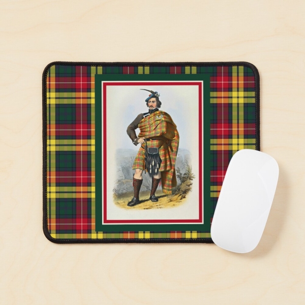 Buchanan vintage portrait with tartan mouse pad