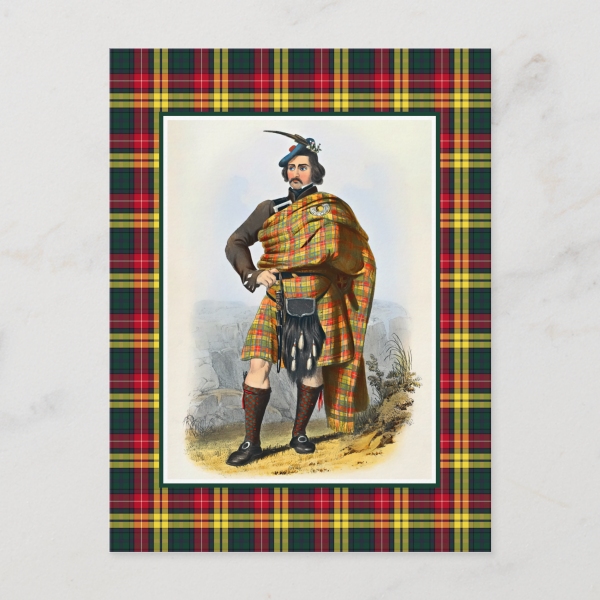 Buchanan tartan postcard