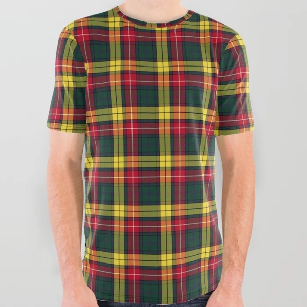 Buchanan tartan all over print tee shirt