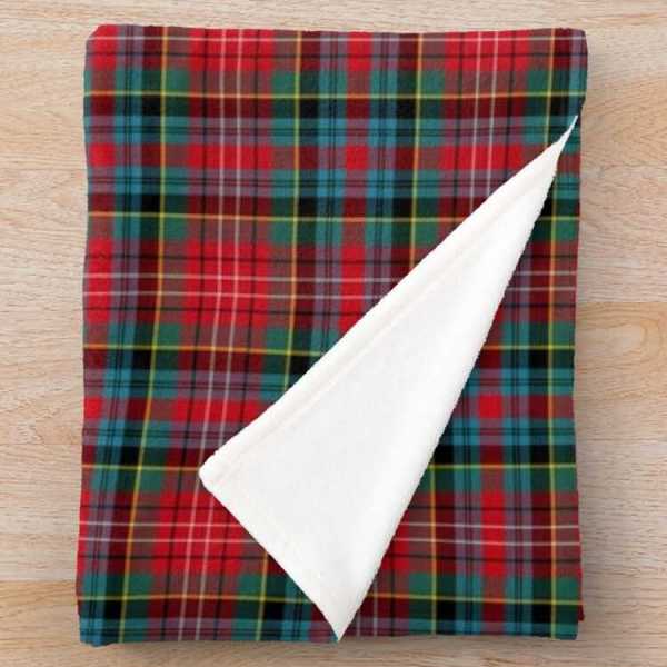 Ancient Caledonia District tartan fleece throw blanket