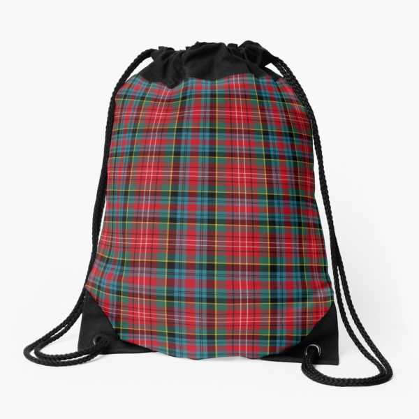 Ancient Caledonia District tartan drawstring bag