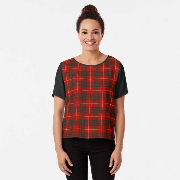 Cameron tartan chiffon top