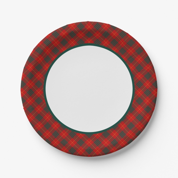 Cameron tartan paper plate