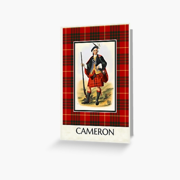 Cameron vintage portrait with tartan greeting card
