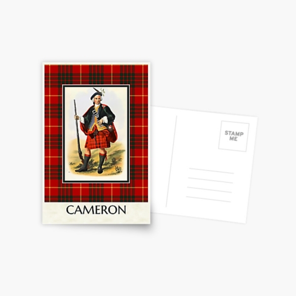 Cameron vintage portrait with tartan postcard