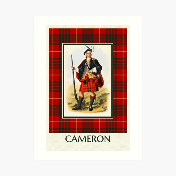 Cameron tartan vintage portrait art print