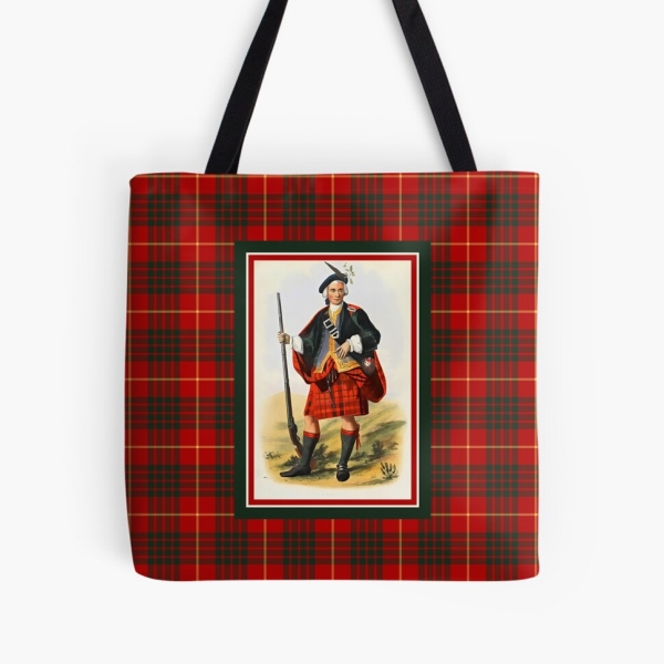 Cameron vintage portrait with tartan tote bag