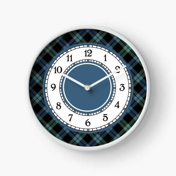 Clan Campbell of Loch Awe Tartan Wall Clock