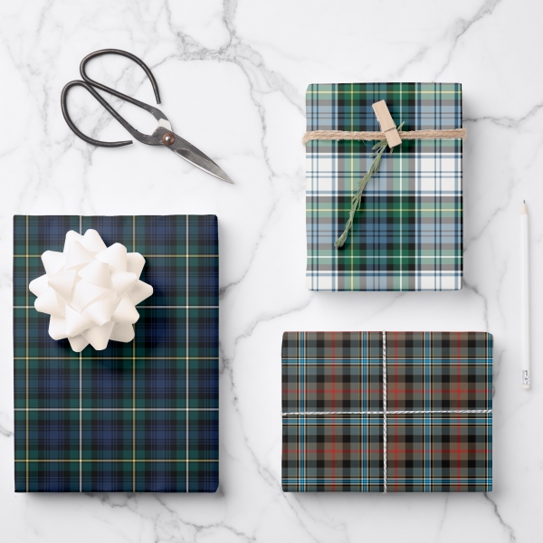 Campbell tartan variety wrapping paper