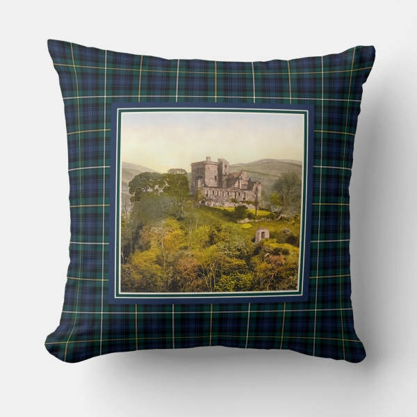 Castle Campbell tartan throw pillow