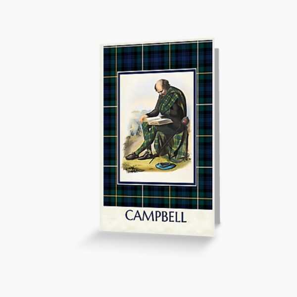 Campbell vintage portrait with tartan greeting card